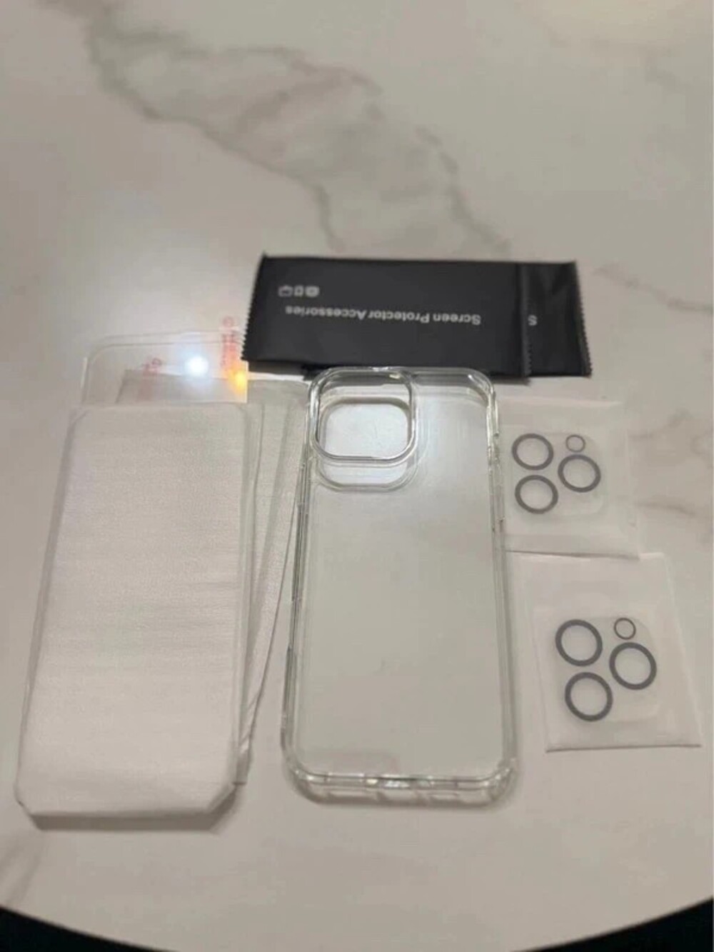 for iPhone 16 Pro Max Case Clear, with 2X Screen Protector + 2X Camera Lens Prot - Picture 3 of 6